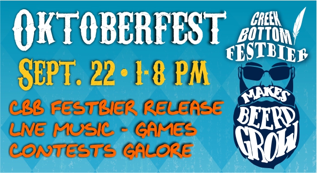 Oktoberfest Celebration + CBB Festbier Release! - Creek Bottom Brewing