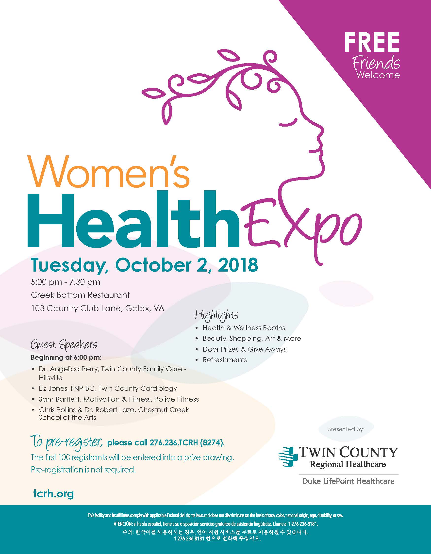 Women's Health Expo at Big Bottom hosted by TCRH Creek Bottom Brewing