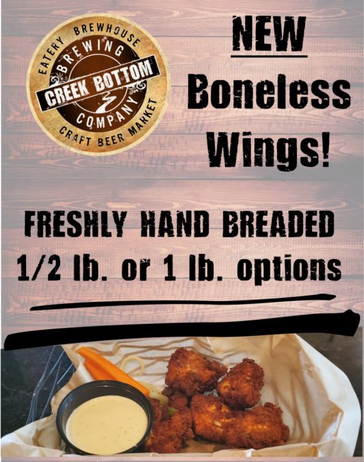 NEW! HAND-BREADED Boneless Wings!