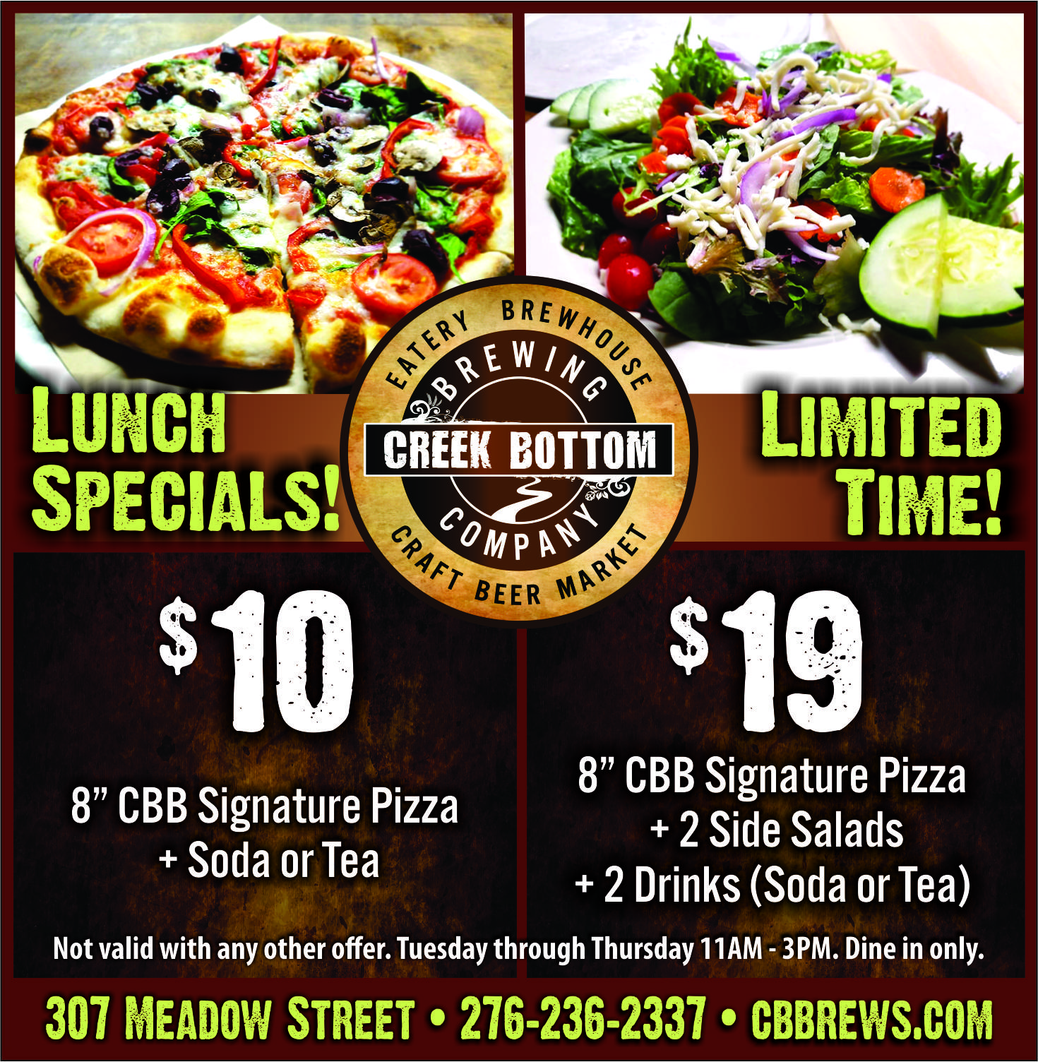 New Limited Time Lunch Specials!