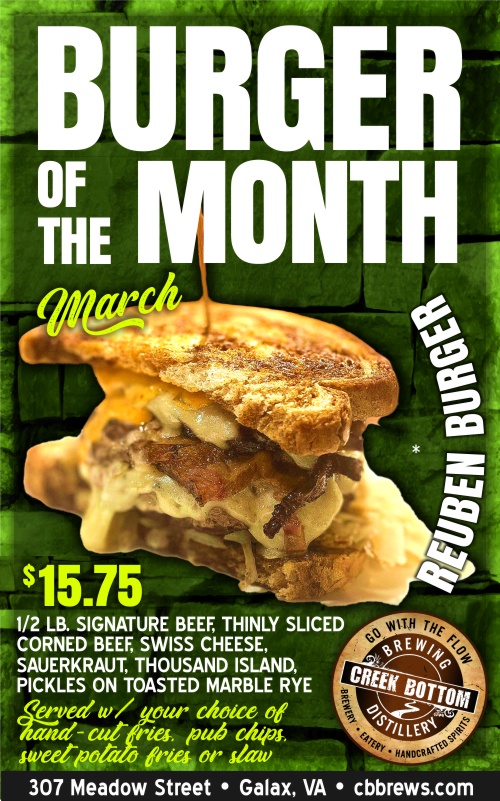 March Burger of the Month – Reuben Burger