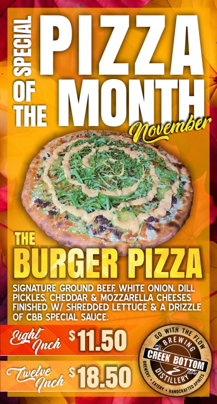 November Pizza of the Month – The Burger Pizza!