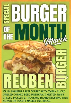 March Burger of the Month – Reuben Burger!