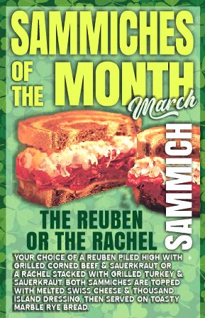 March Sammiches of the Month – The Reuben or The Rachel!