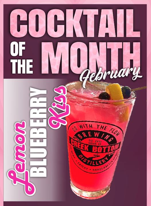 February Cocktail of the Month – Lemon Blueberry Kiss!